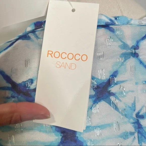 NWT Rococo Sand Volna Maxi Dress in Blue Multi Watercolor Floral Print xsmall - Picture 9 of 13